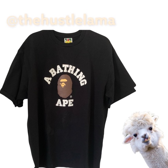 BAPE Black College Tee - Picture 1 of 6